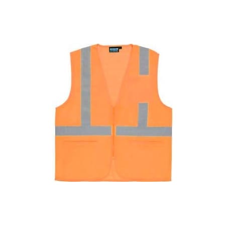 Erb Safety 100% polyester mesh, zipper front closure Closure, Hi Viz Orange, Size L 61659